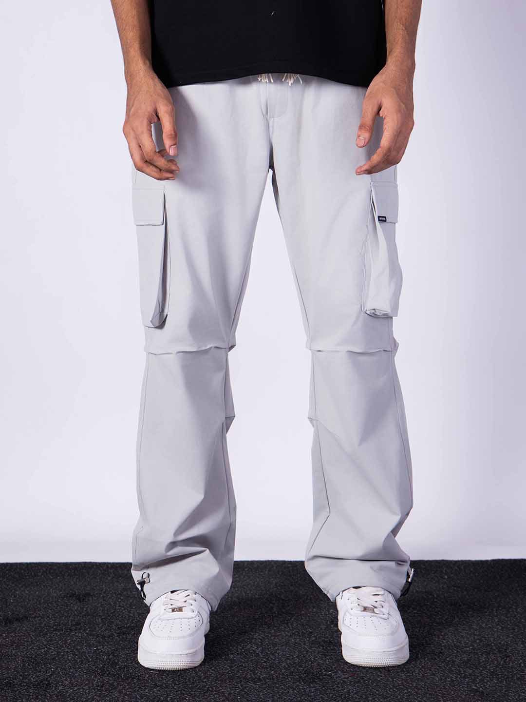 

HOP HEAD Men Straight Fit Easy Wash Cotton Track Pants, Grey