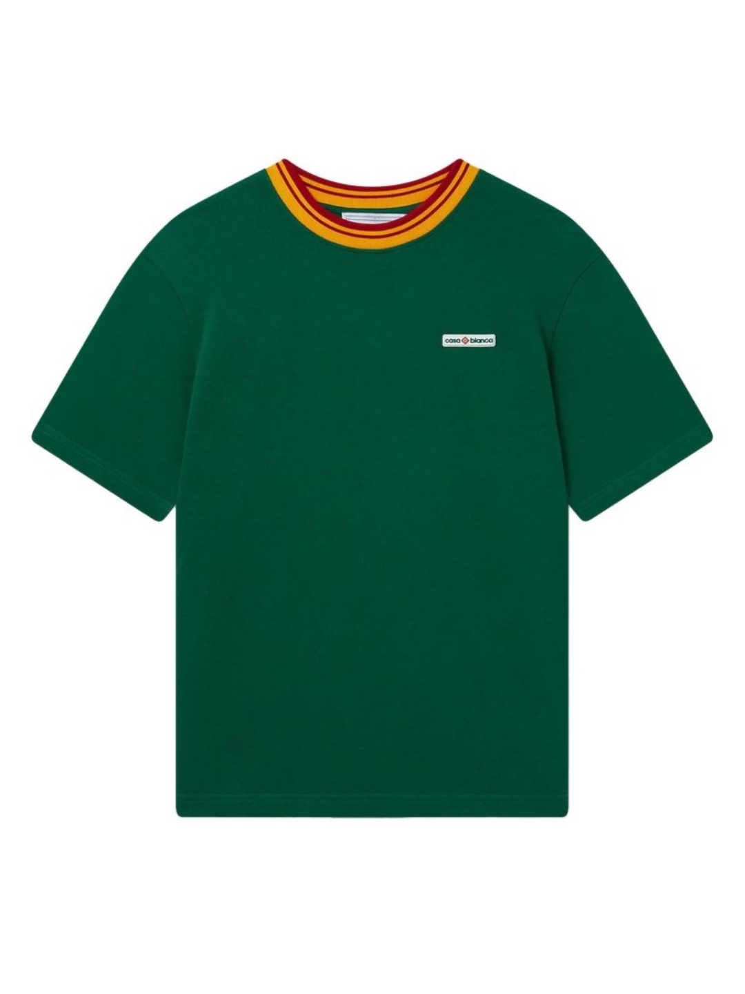 

Casablanca Men Solid Round Neck Cotton T-shirt, Olive