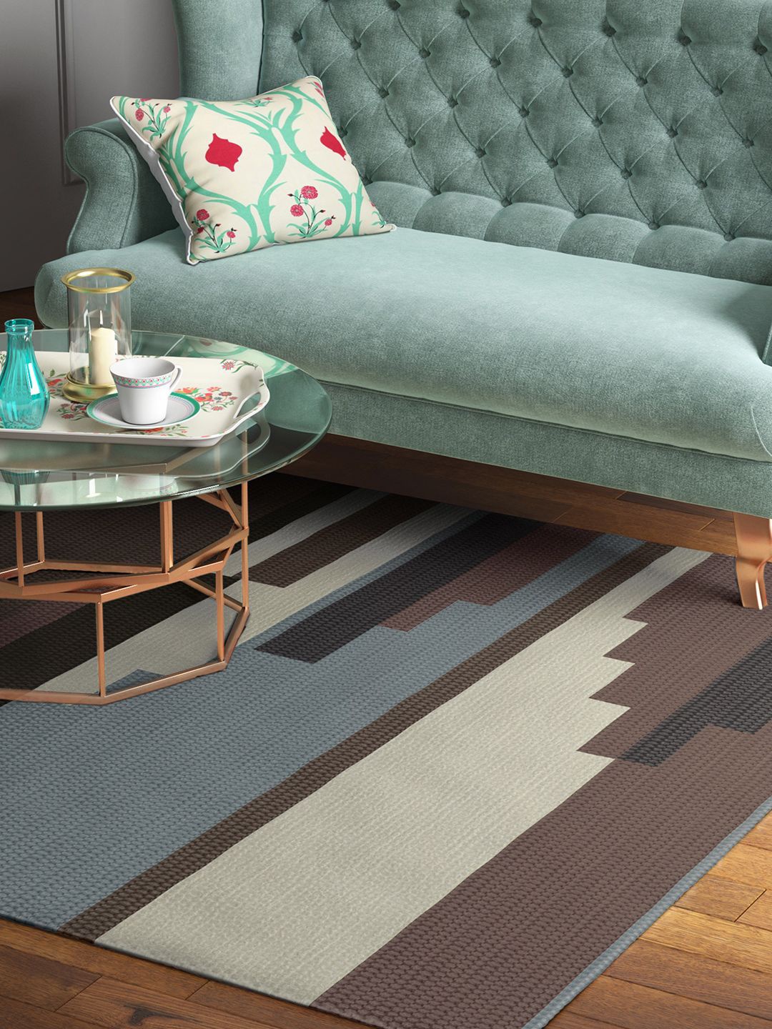 

India Circus by Krsnaa Mehta Bronze-Toned Geometric Other Carpet