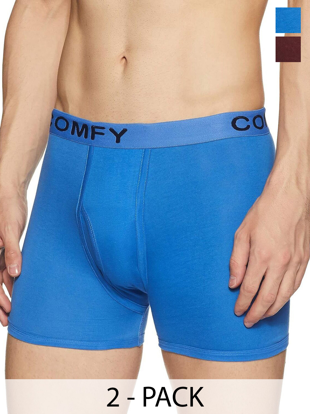 

AMUL COMFY Men Pack Of 4 Pure Cotton Trunks Comfy-Plain-Trunk-OE-4-85, Blue