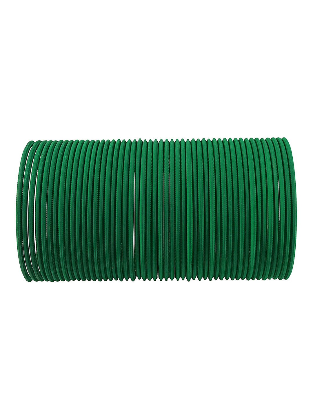 

ZULKA Set of 48 Solid Matte Finish Metal Bangles, Green