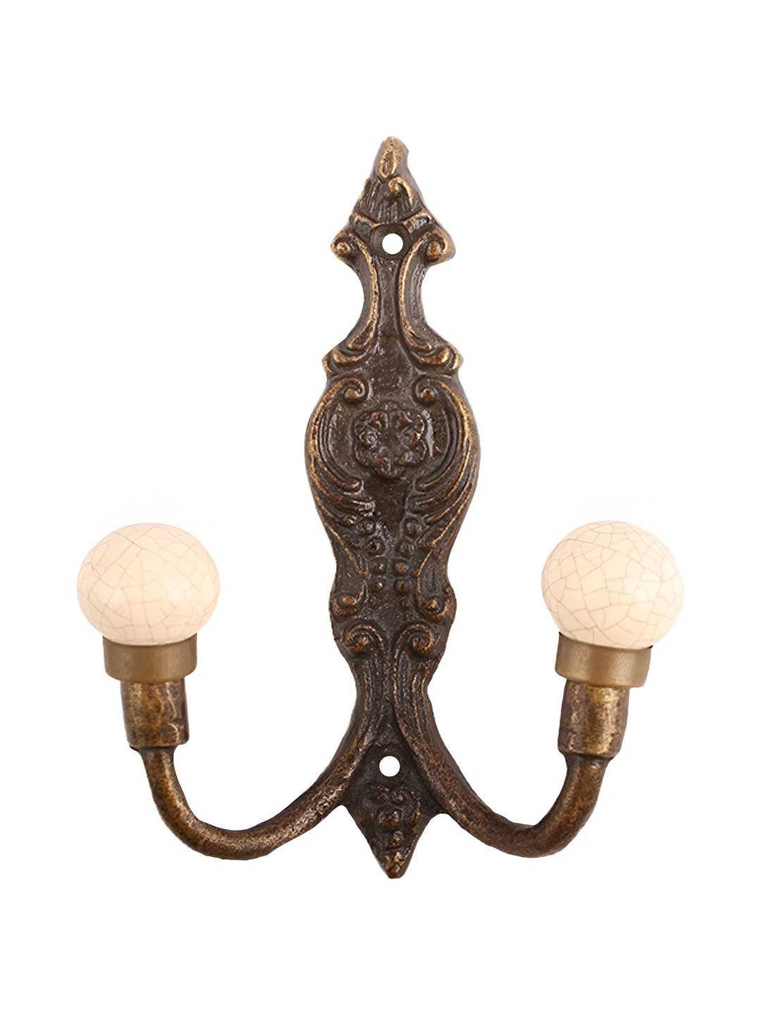 

IndianShelf Beige & Brown Ceramic Crackle Key Holder Hanger