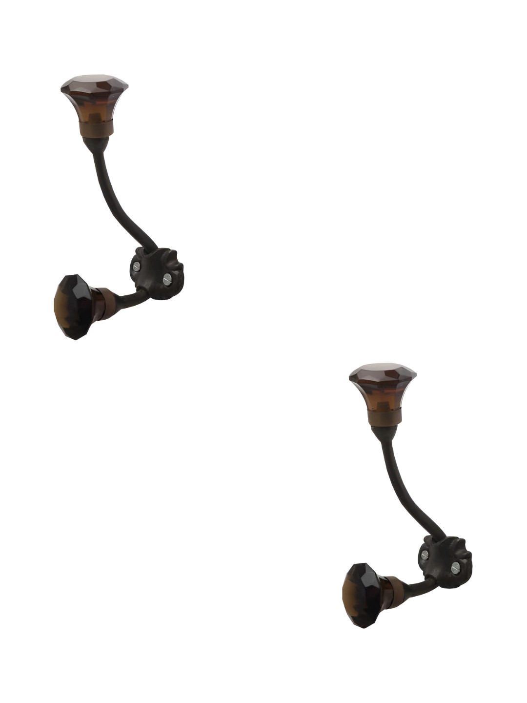 

IndianShelf Champagne 2 Pieces Glass Diamond Wall Hooks Cloth Hanger