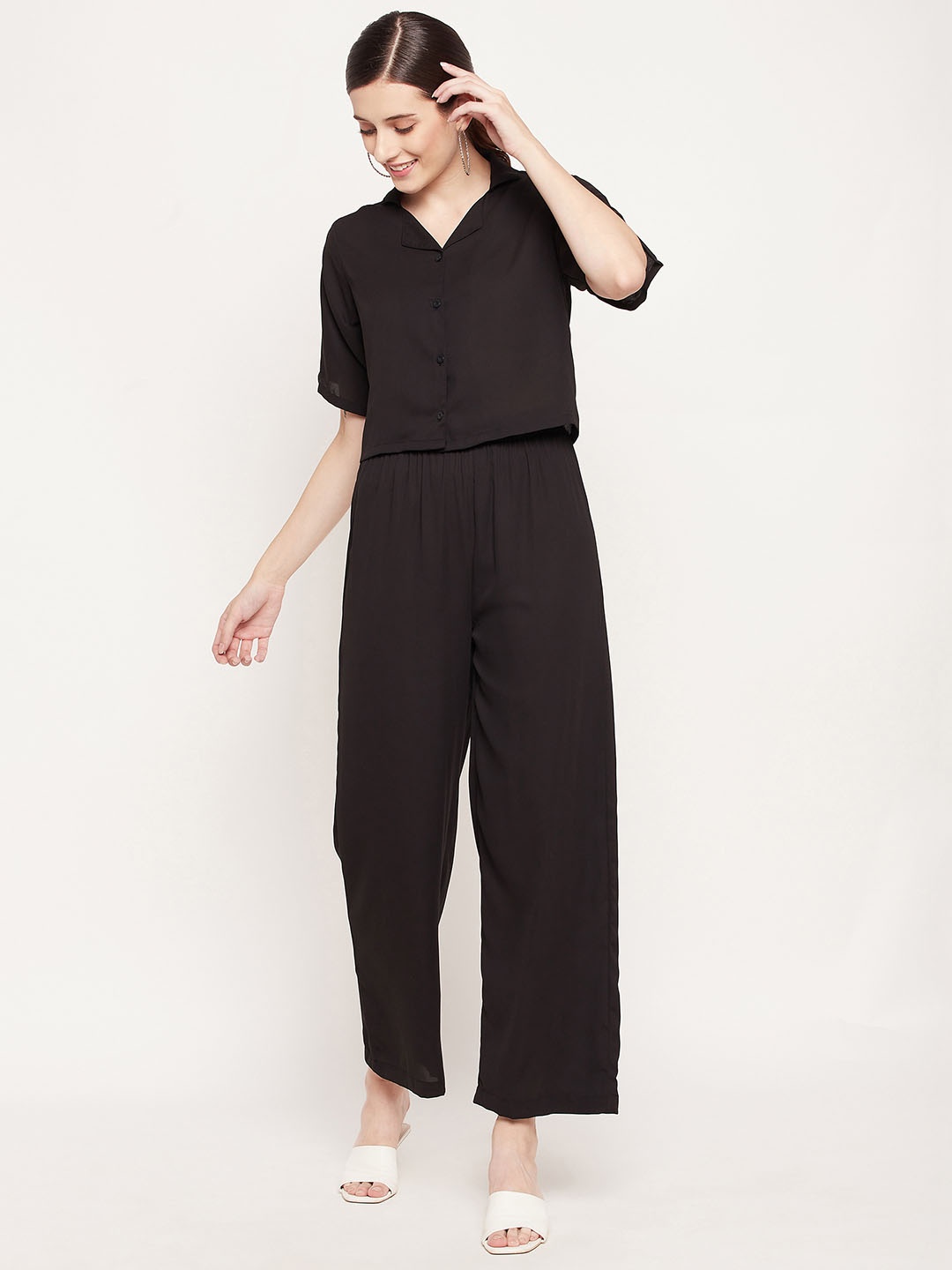 

DressBerry Brown Lapel Collar Shirt With Trousers
