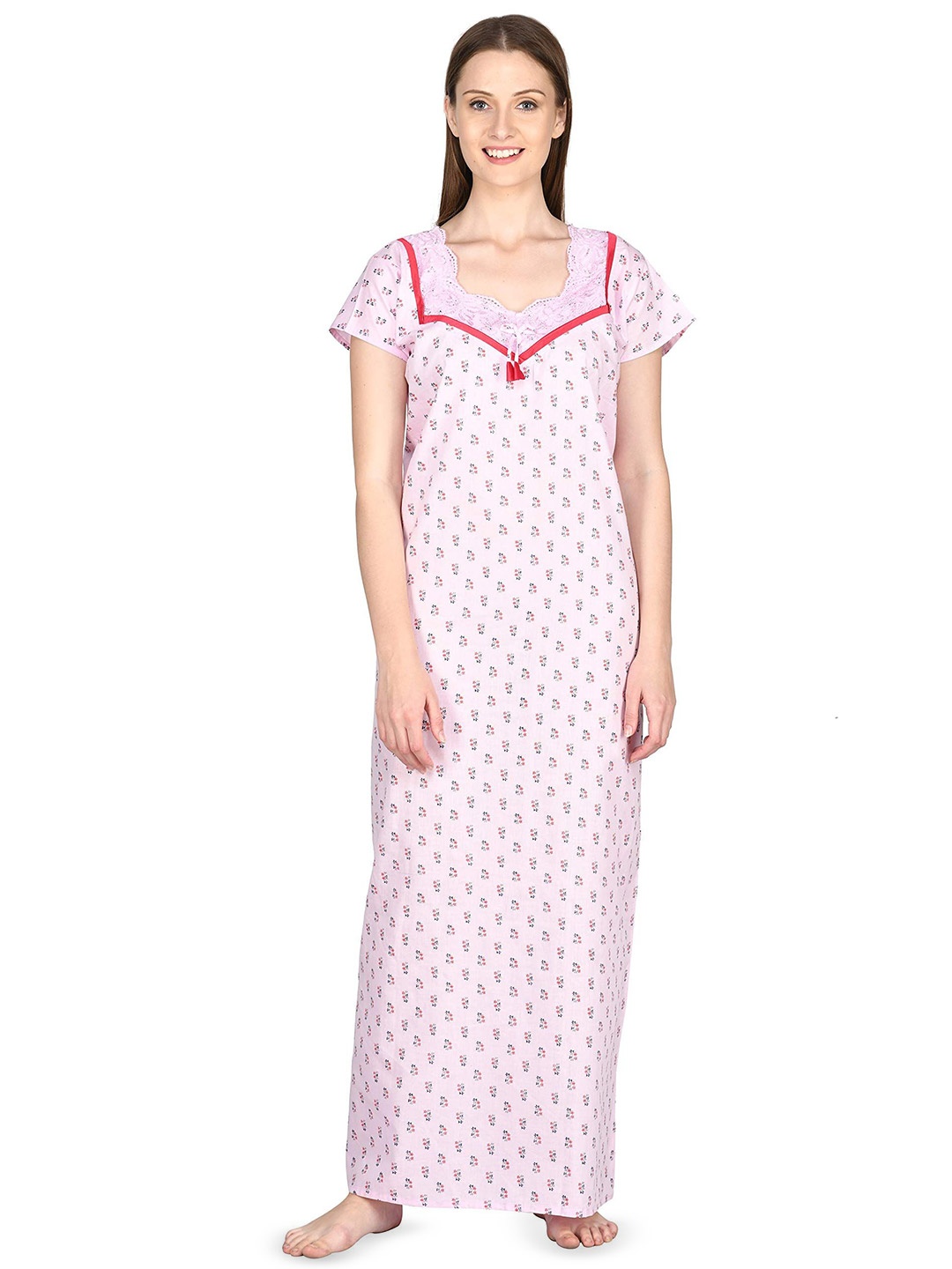 

Noty Women Floral Printed Maxi Nightdress, Pink