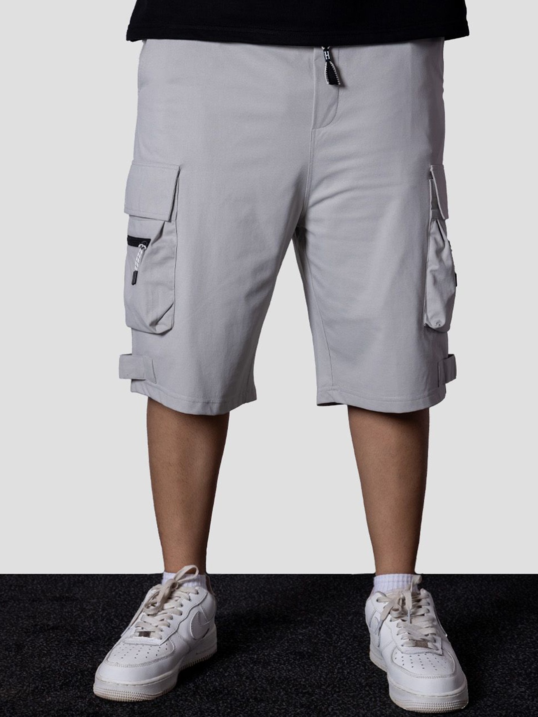 

Hop Head Light Grey Military Cargo Oversized Shorts