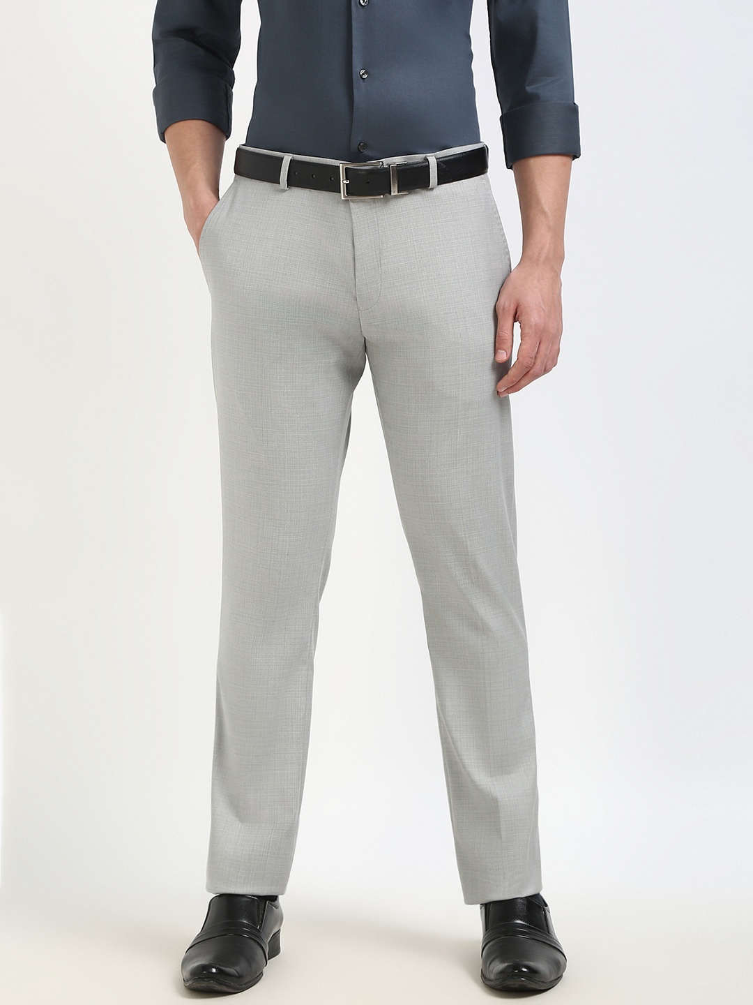 

Tommy Hilfiger Men Mid-Rise Regular Fit Formal Trouser, Grey