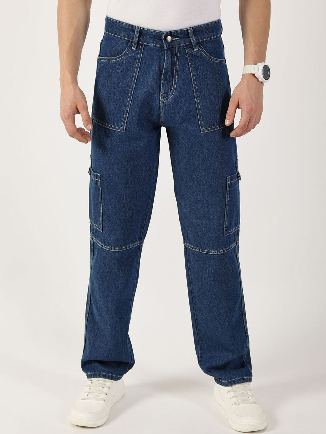

Thomas Scott Men Cotton Loose Relaxed Fit Jeans, Navy blue