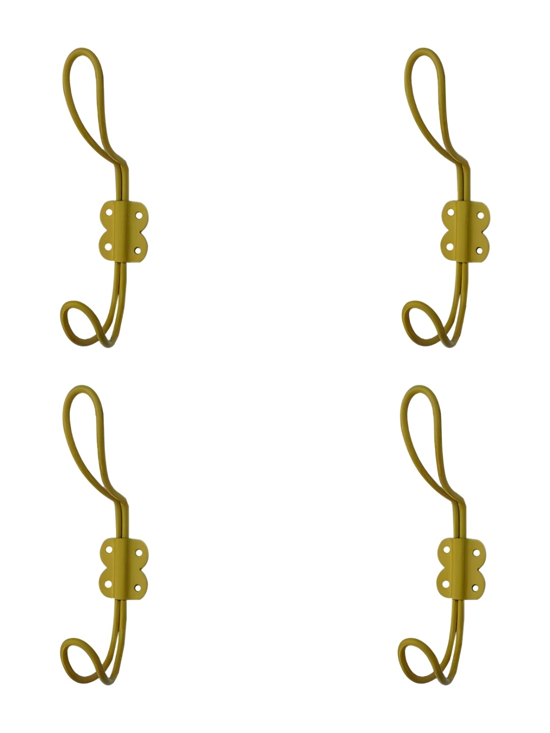 

IndianShelf Yellow 4 Pieces Rose Iron Door Hangers Key Hooks