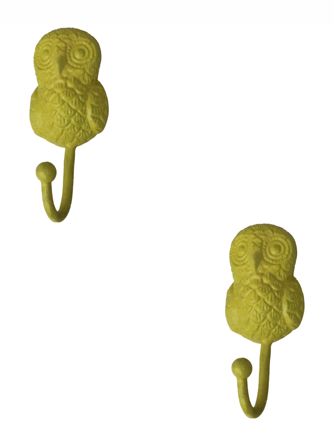 

IndianShelf Yellow 2 Pieces Textured Iron Wall Hooks