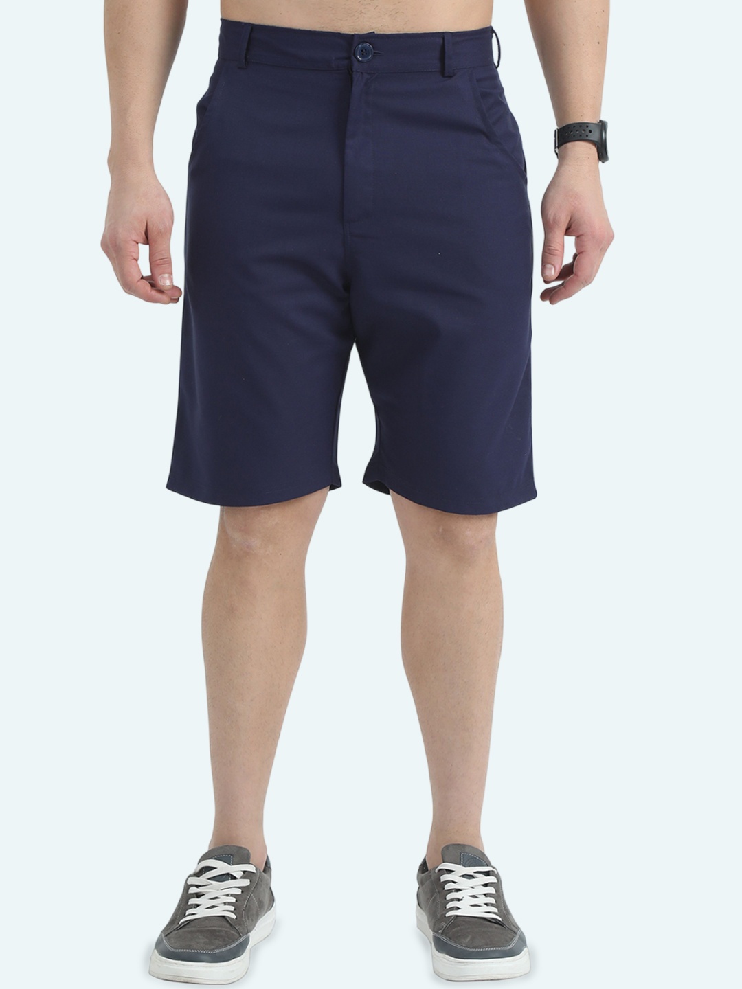 

ECOLINE Clothing Men Mid-Rise Regular Fit Antimicrobial Technology Shorts, Navy blue