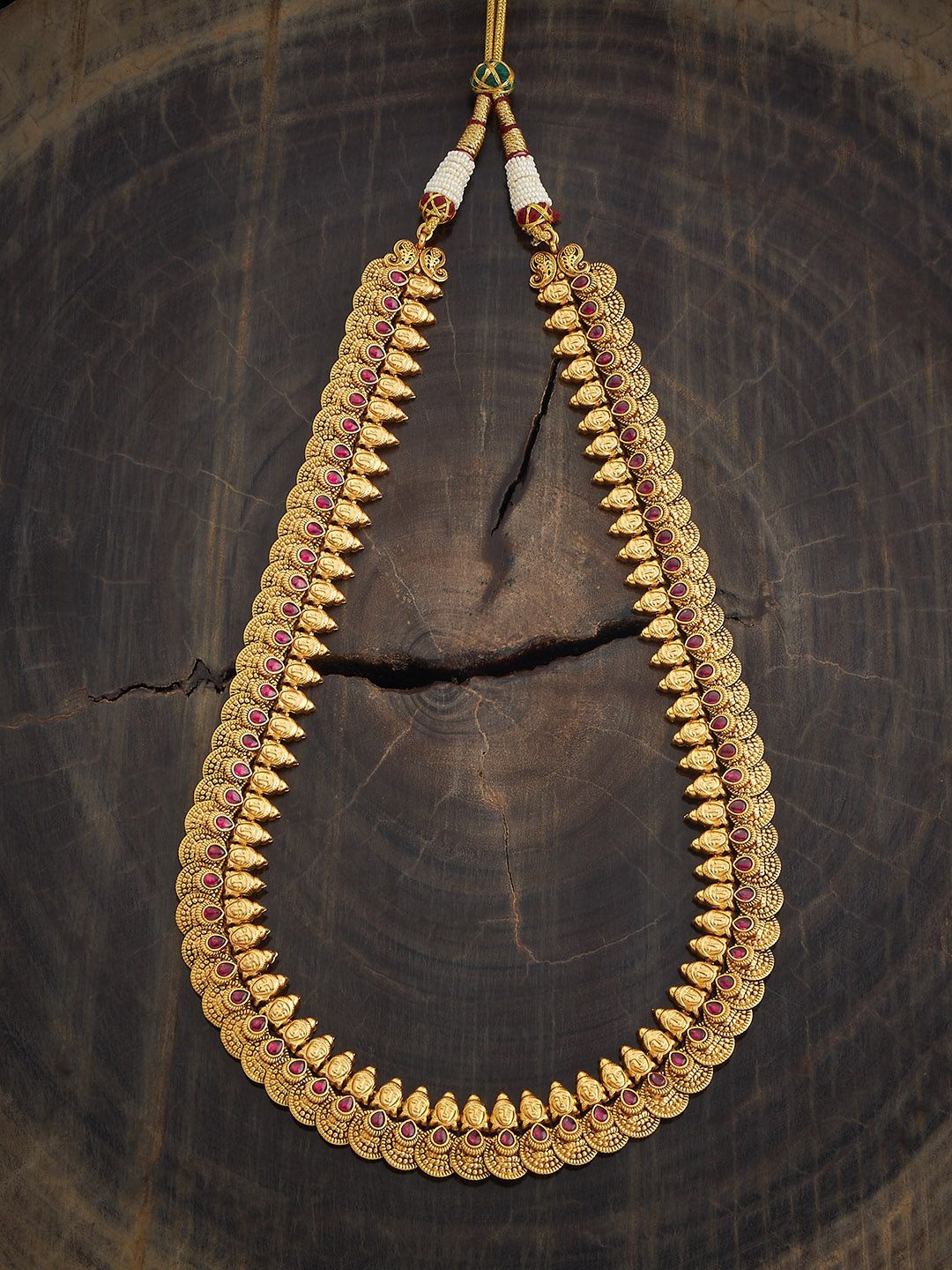 

Kushal's Fashion Jewellery Gold-Plated Stone Studded Antique Necklace