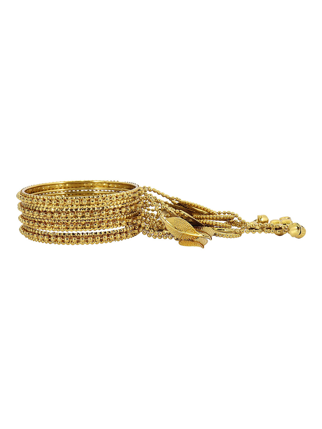

ZULKA Set of 108 Gold-Toned Beads-Studded Bangles