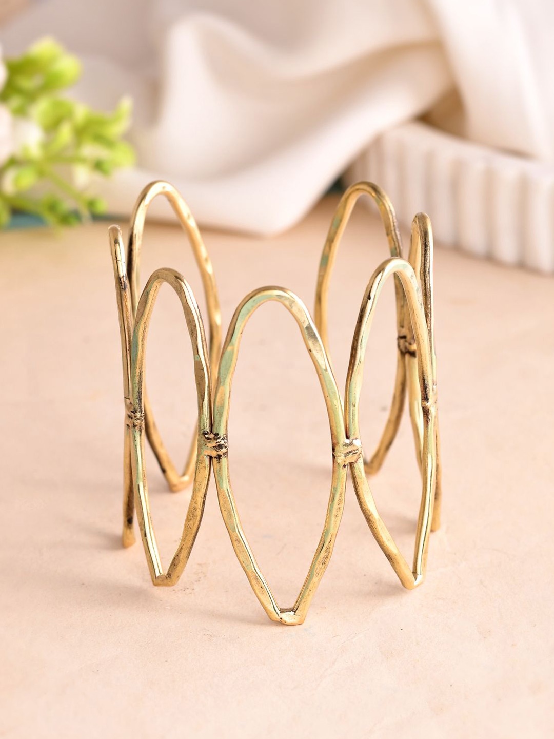 

Silvermerc Designs Gold Plated Bamboo Inspired Open Cuff Bracelet