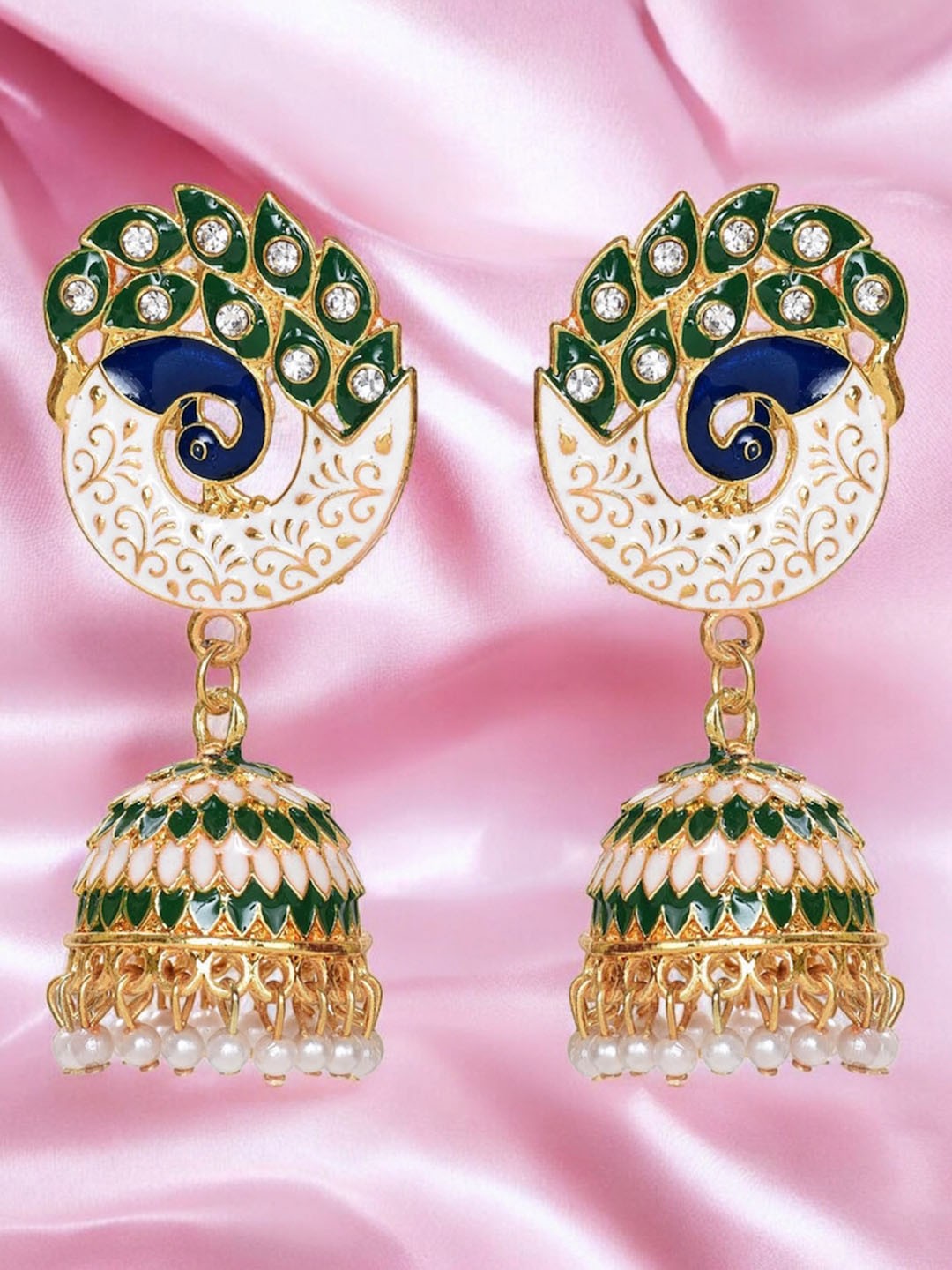 

Nilu's Collection Peacock Shaped Jhumkas, Gold