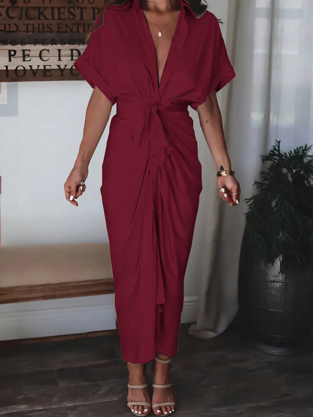

StyleCast x Revolte Women Wrap Dress, Red