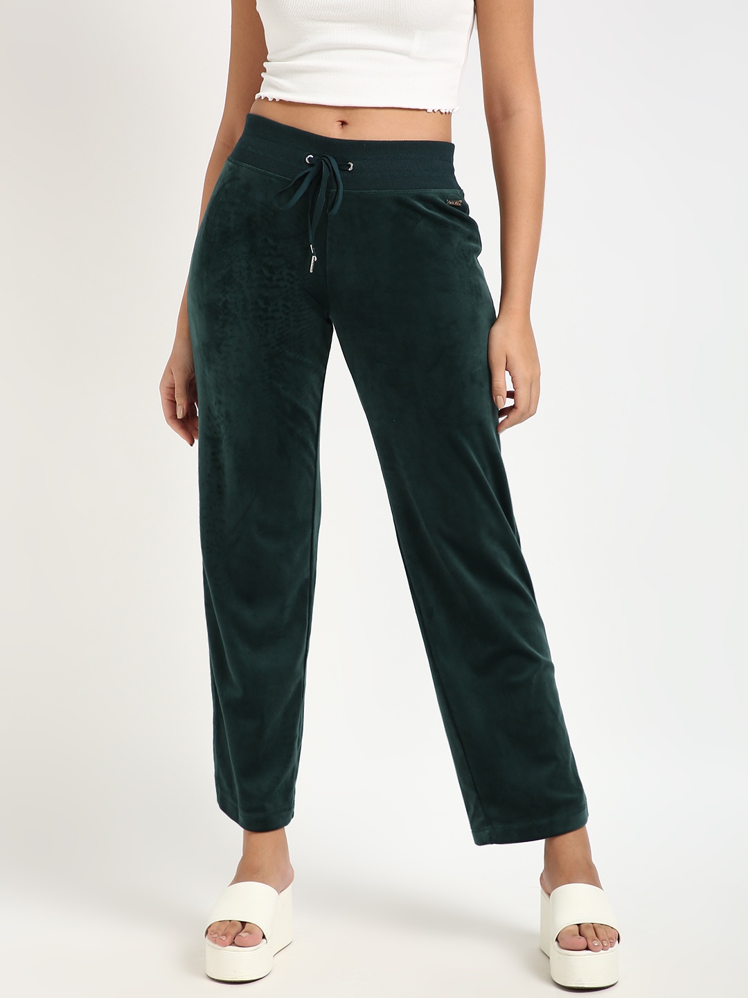 

Calvin Klein Jeans Wide Leg Mid Rise Trouser, Green