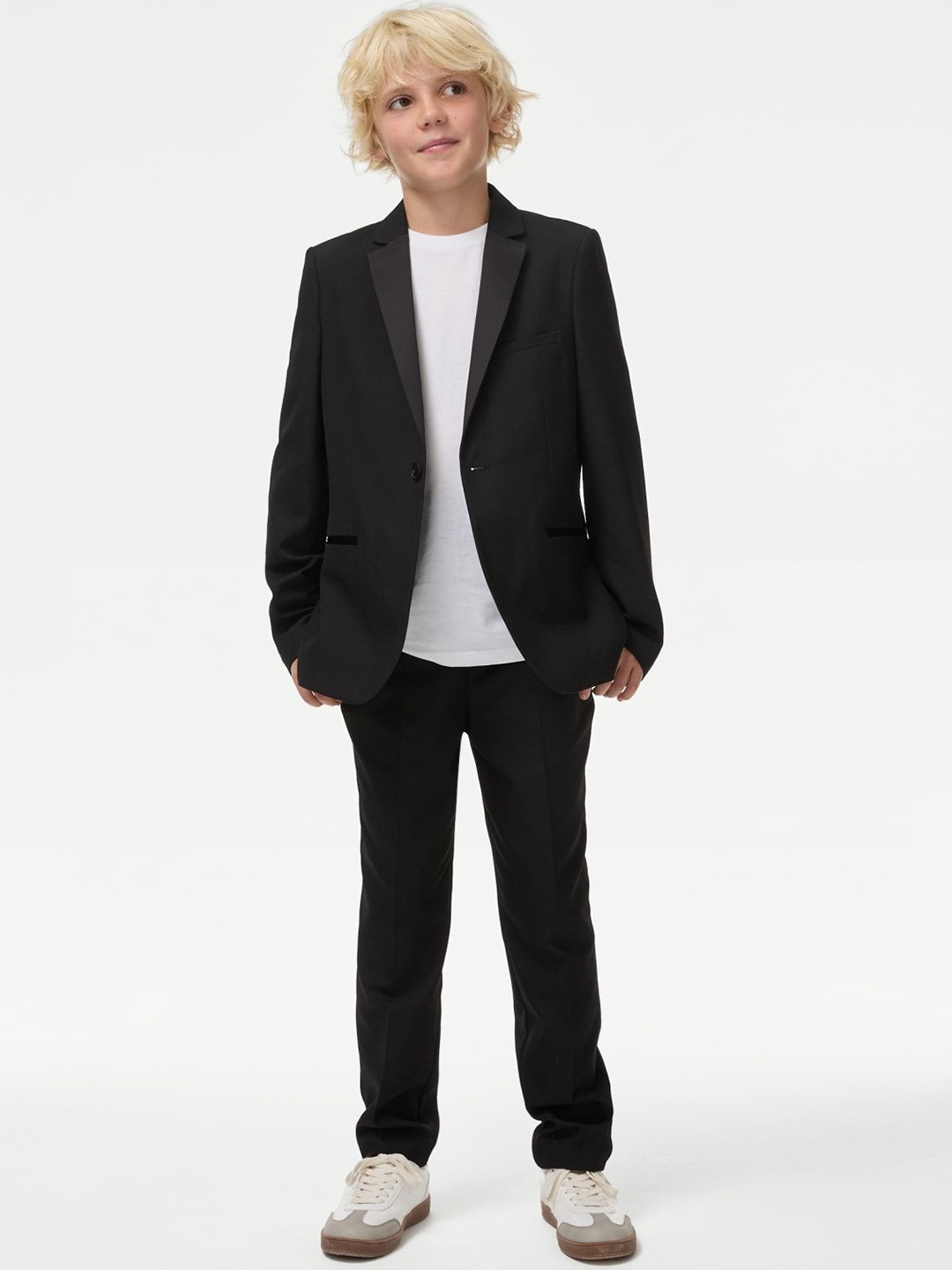 

Marks & Spencer Boys Slim-Fit Single Breasted Blazer, Black
