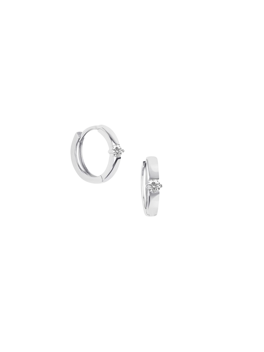 

Nistra Rhodium-Plated Sterling Silver Cubic Zirconia Circular Hoop Earrings