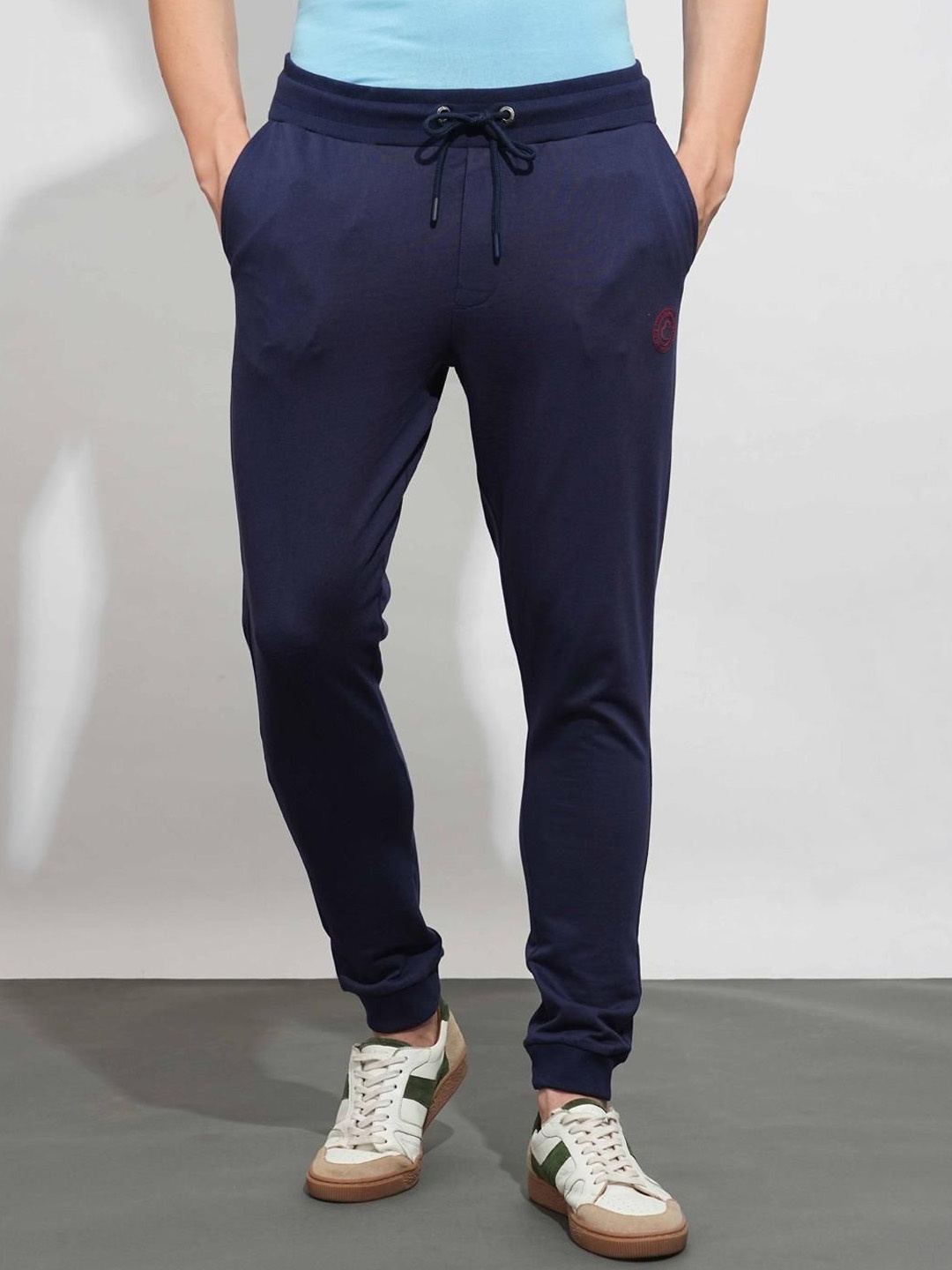 

Being Human Men Slim Fit Pure Cotton Mid Rise Jogger, Blue