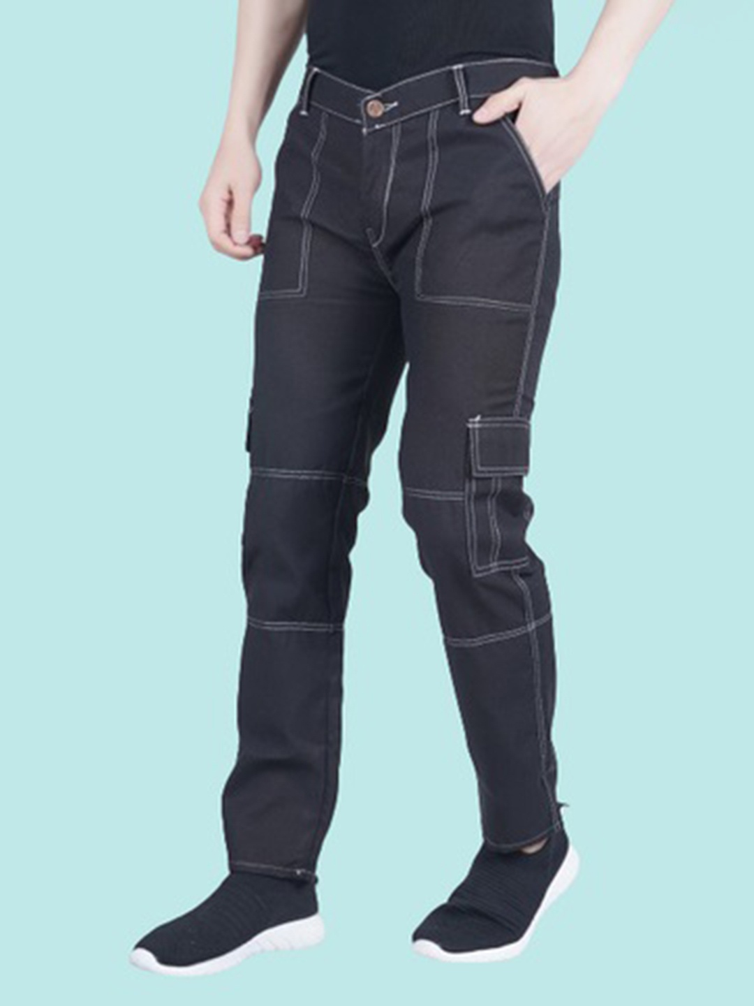 

COMFITS Men Classic Regular Fit Mid-Rise Jeans, Black