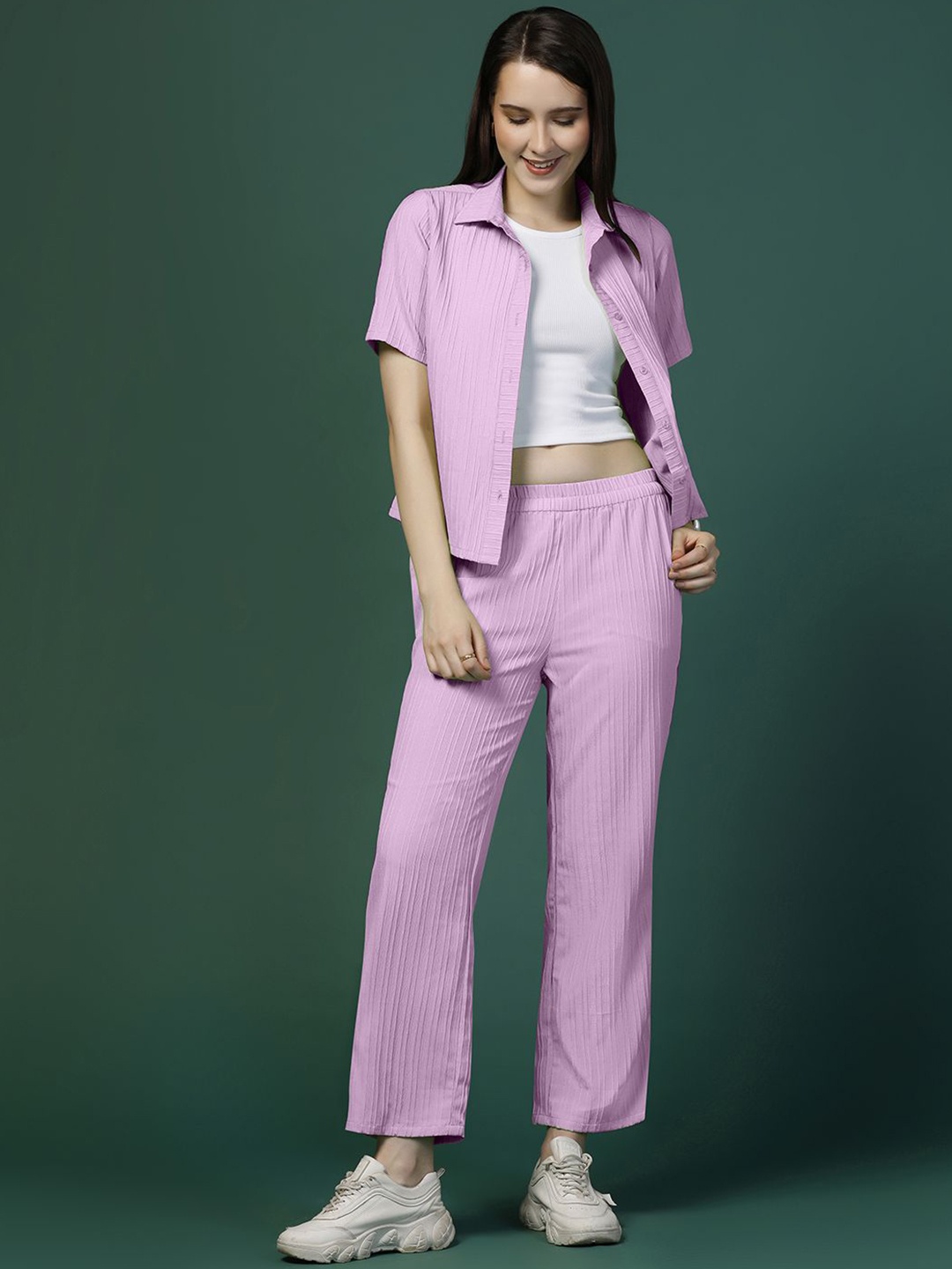 

Moda Rapido Pink Short Sleeve Shirt With Trouser