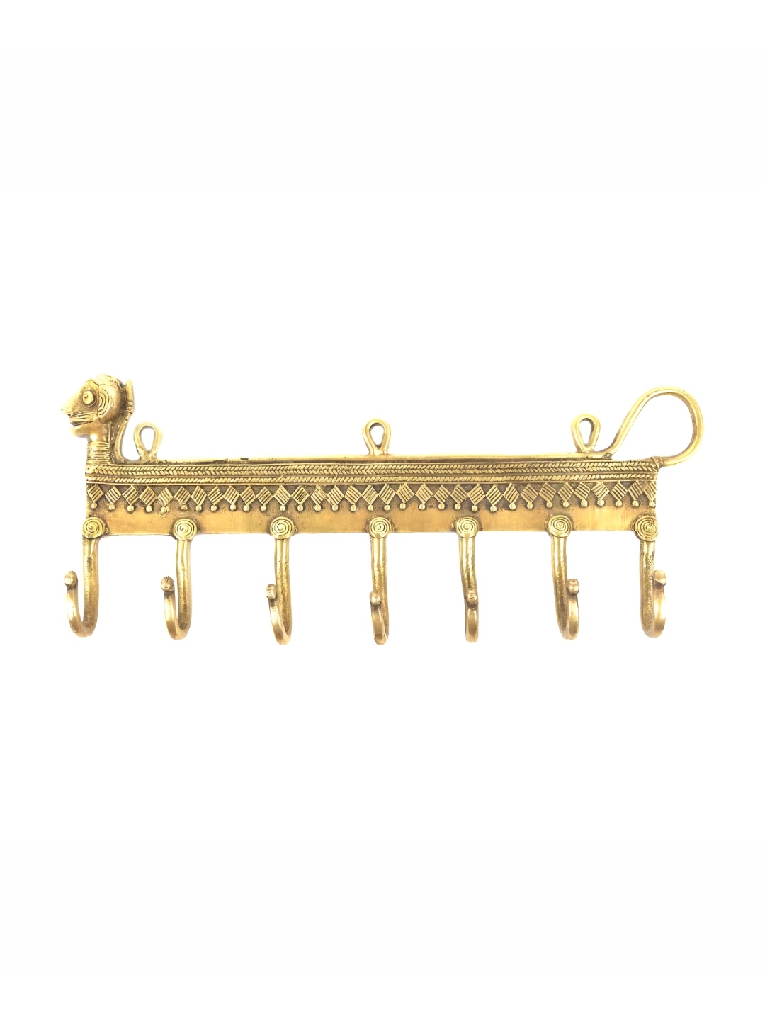 

IndianShelf Goldtoned Brass Animal Wall Hooks, Gold