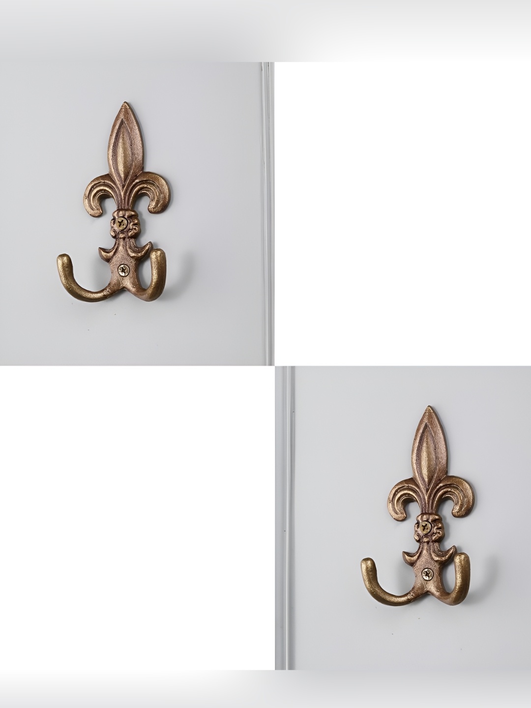 

IndianShelf Bronze 2 Piece Textured Ceramic Wall Hooks