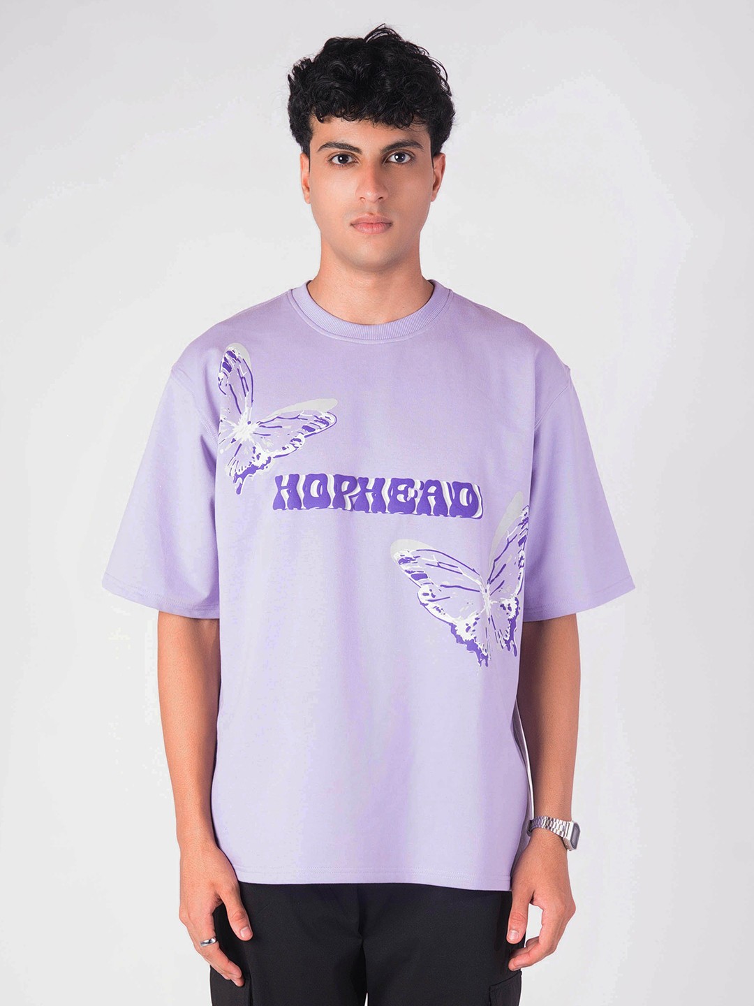 

Hop Head Butterfly Oversized Graphic T-Shirt, Lavender