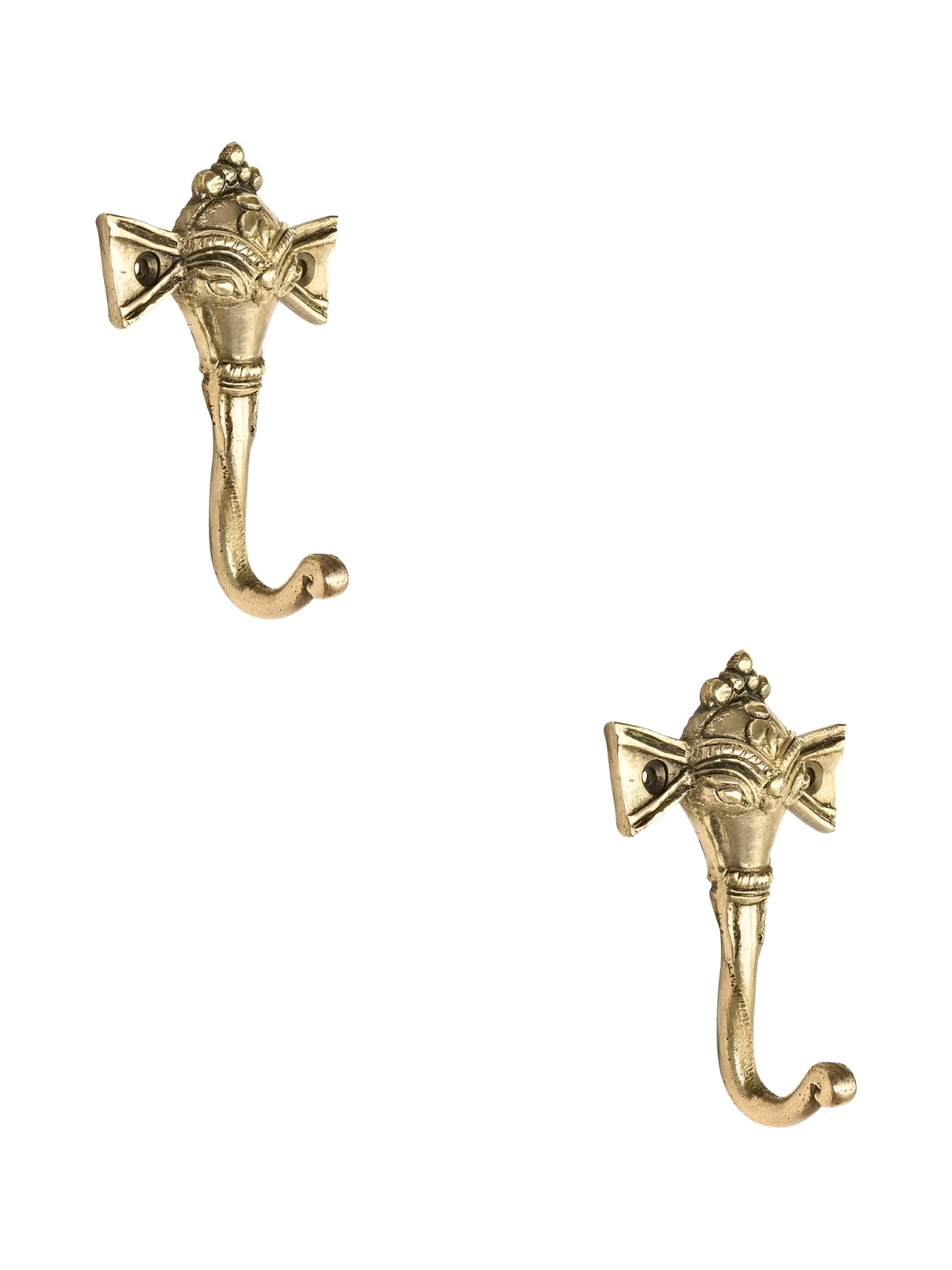 

IndianShelf Gold Toned 2 Pieces Tribal Elephant Wall Hooks