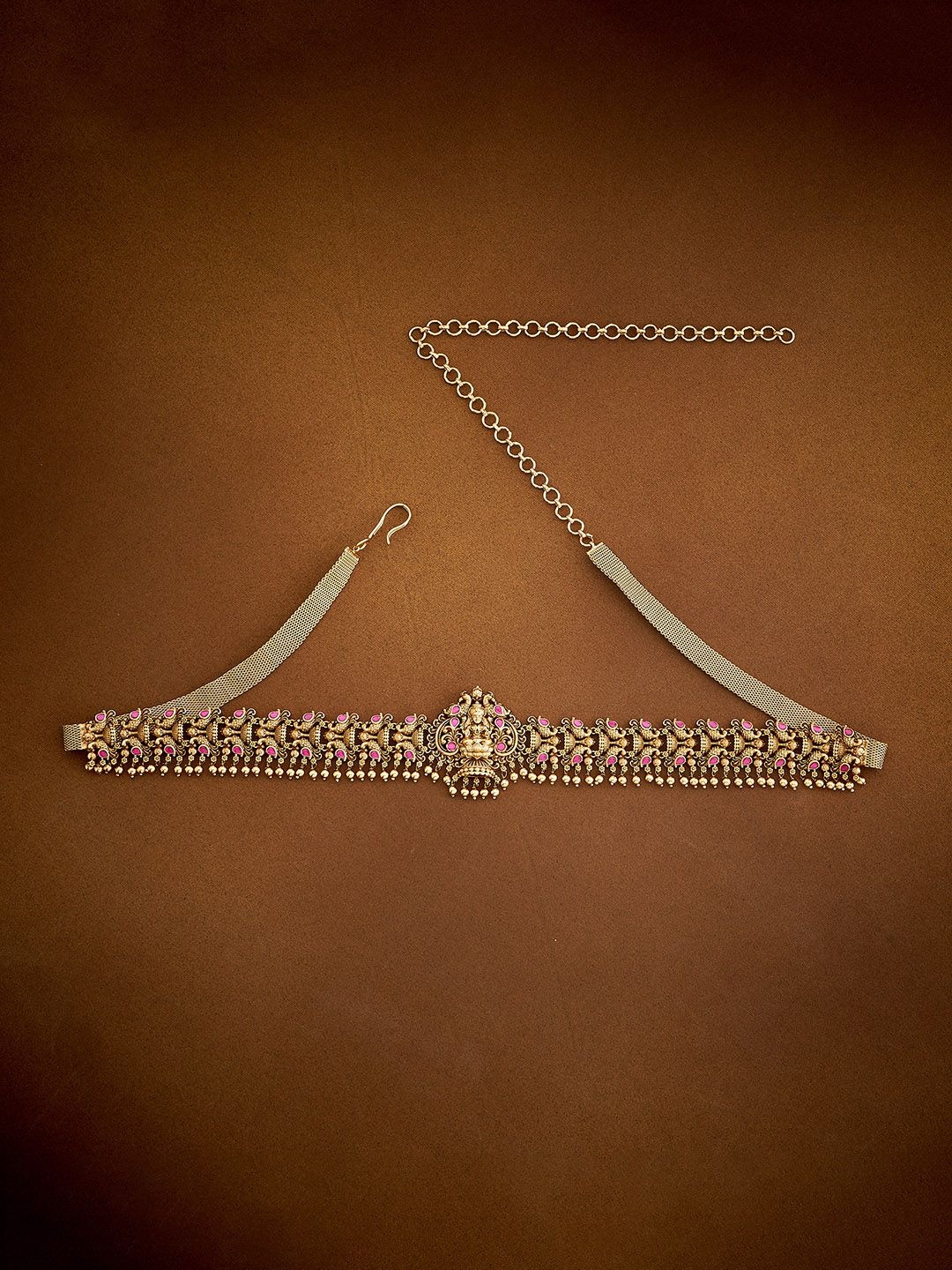 

Kushal's Fashion Jewellery Artificial Stones Studded Waist Chain Saree Accessories, Gold