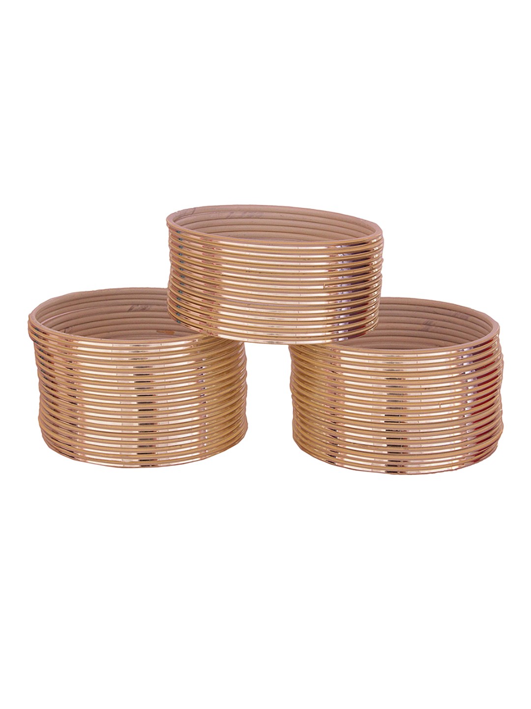 

ZULKA Set of 48 Simple Plein Glossy Finished Metal Bangles, White