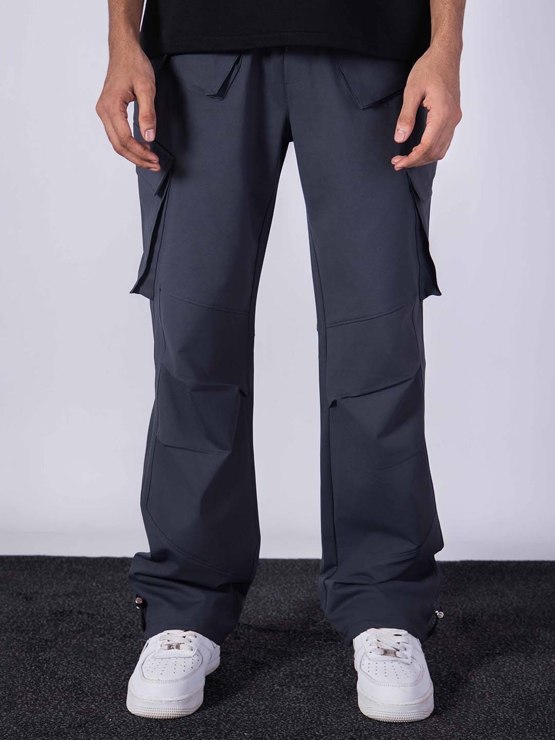

HOP HEAD Men Straight Fit Easy Wash Cotton Regular Track Pants, Charcoal