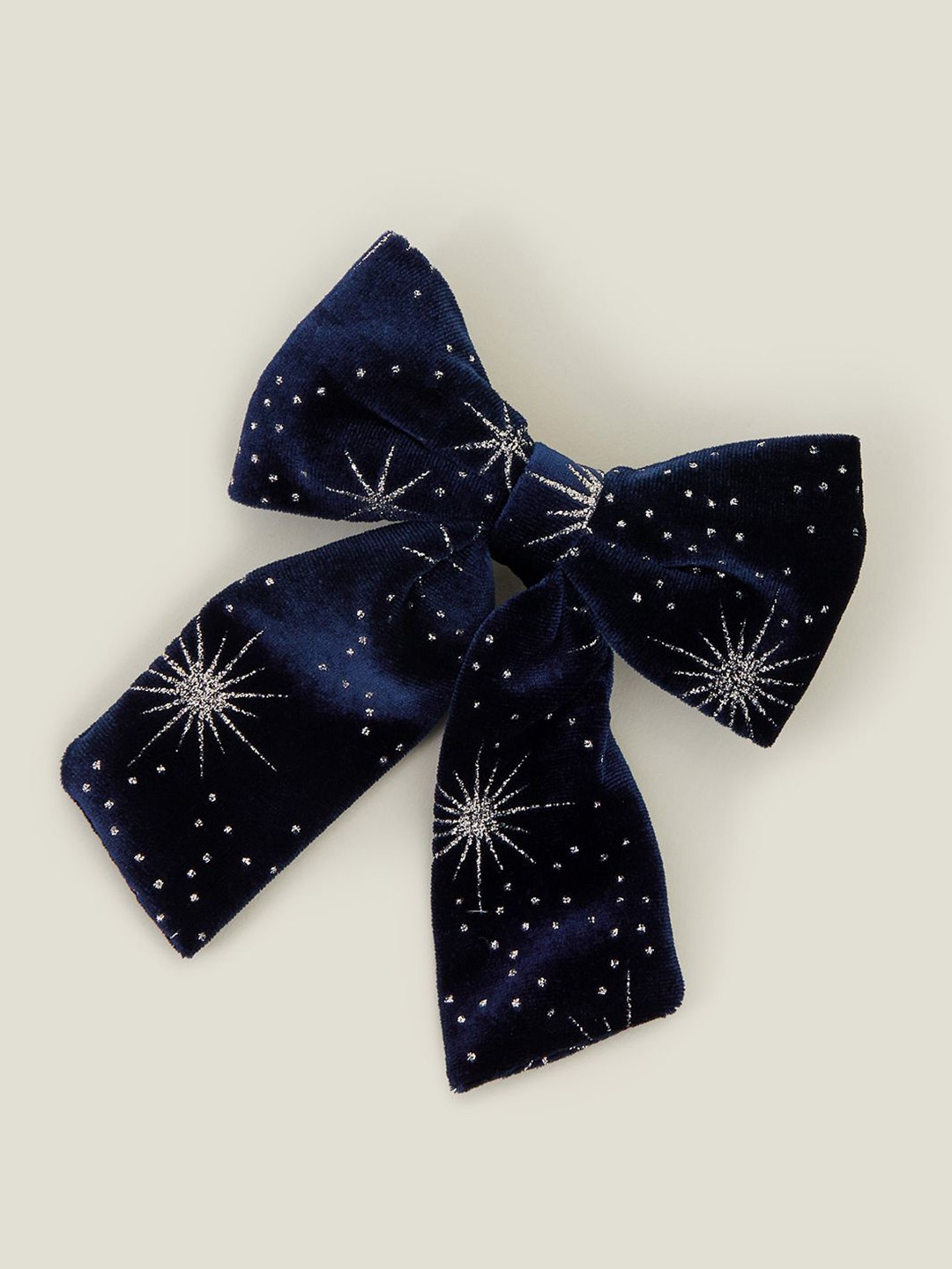 

Accessorize Girls Glitter Bow French Barrette Hair Clip, Navy blue