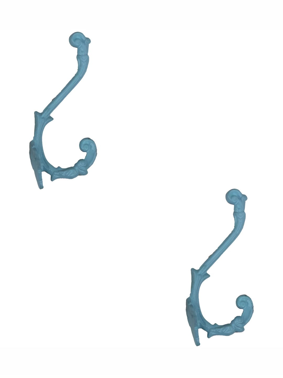 

IndianShelf Blue 2 Pieces Metal Textured Wall Hooks