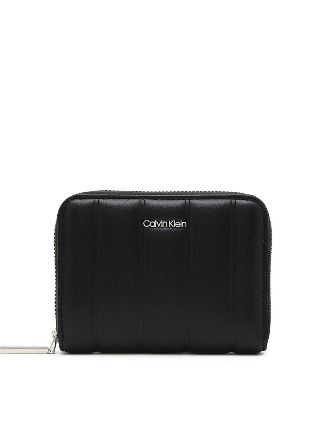 

Calvin Klein Women Zip Detail PU Zip Around Wallet, Black