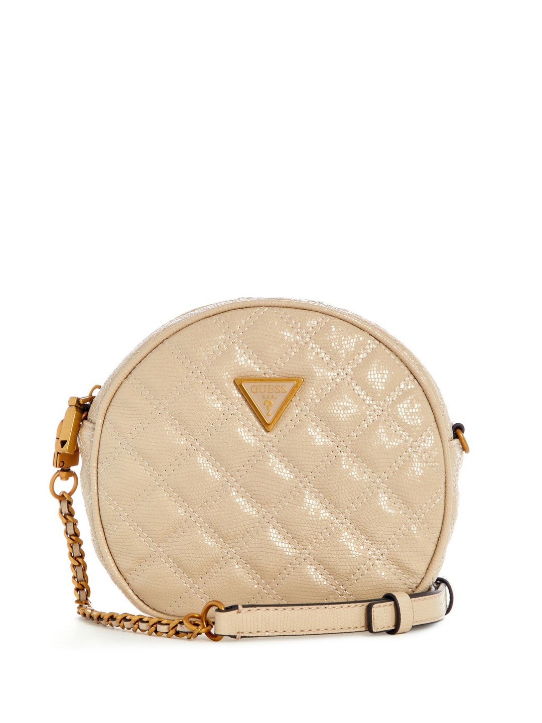 

GUESS Women Textured Structured Shoulder Bag, Beige