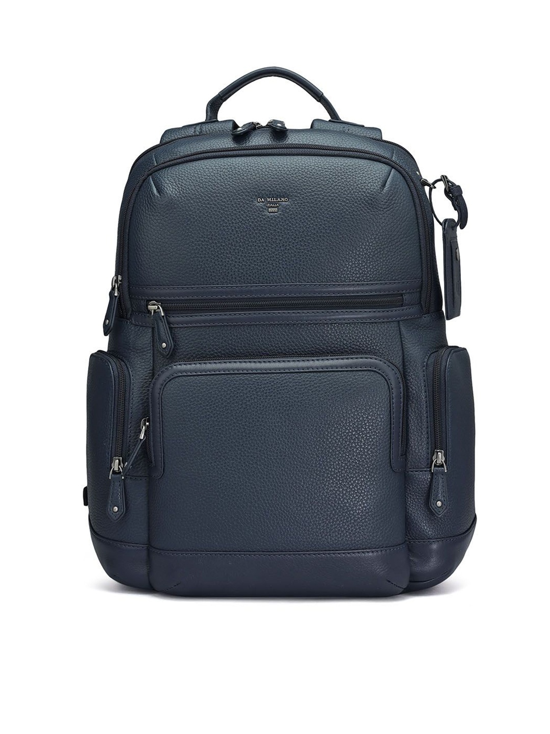 

Da Milano Men Textured Padded Backpack, Blue