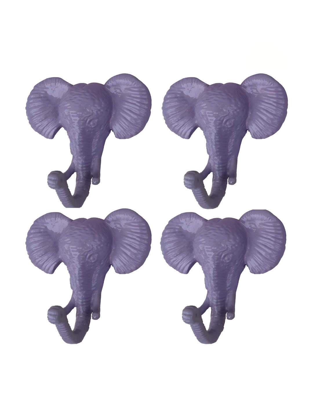 

IndianShelf Purple 4 Pieces Iron Elephant Coat Wall Hooks