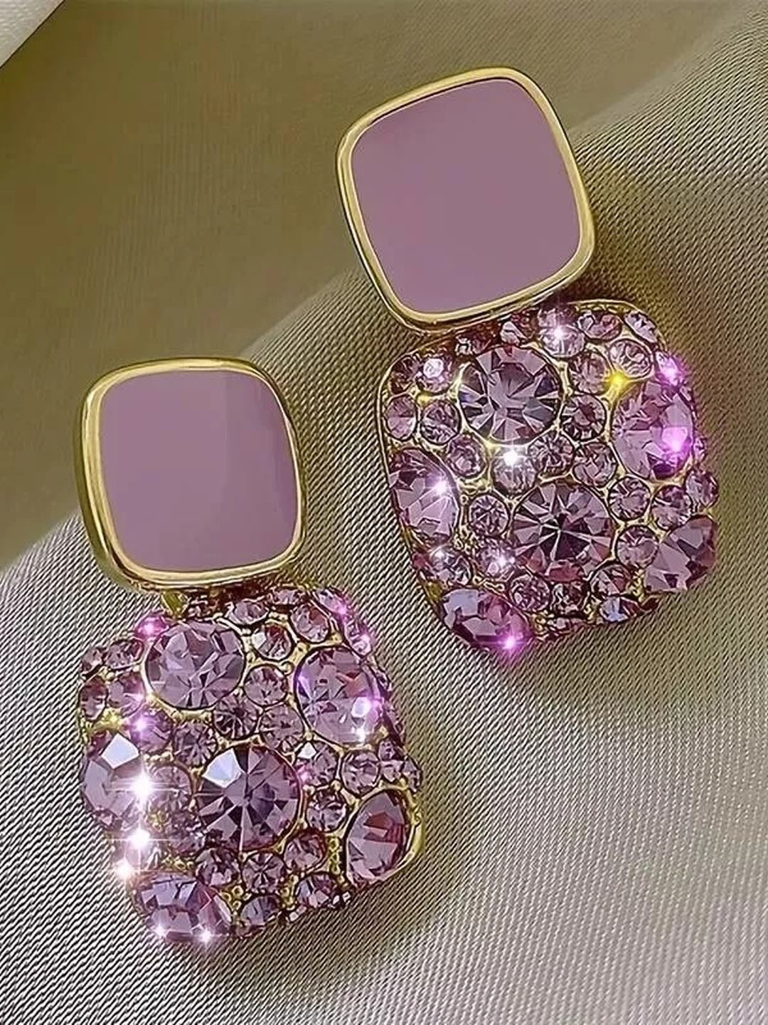 

styledose 925 Sterling Silver Contemporary Drop Earrings, Purple