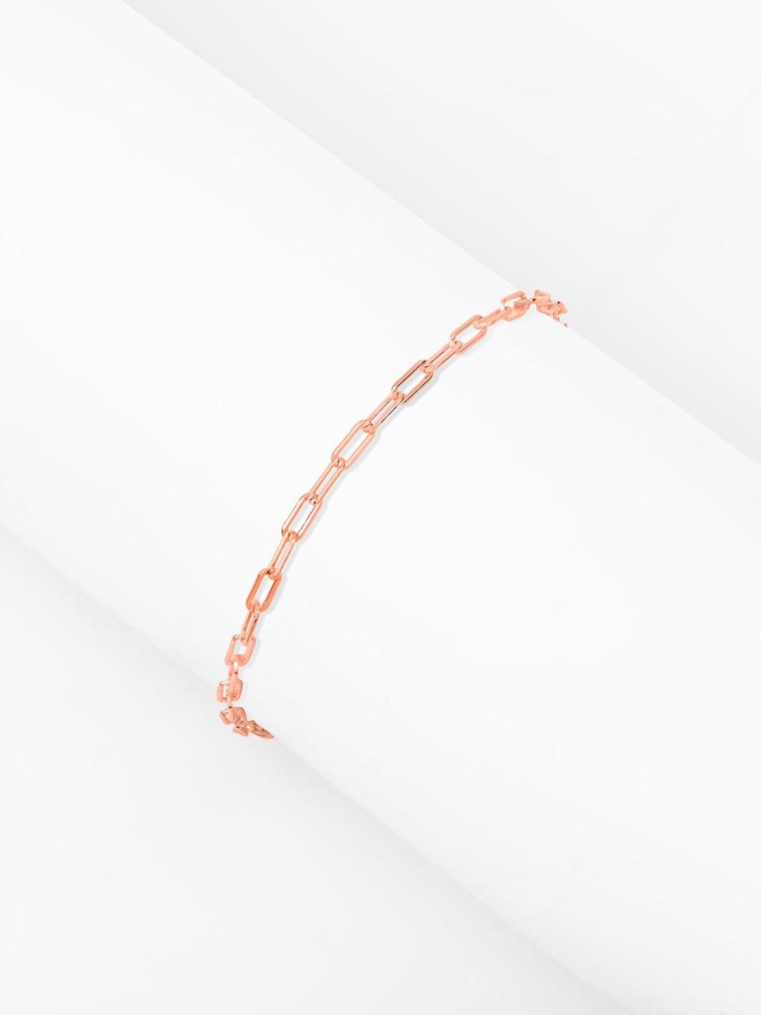 

Nistra Suave Minimalist Sterling Silver Rose Gold-Plated Link Bracelet