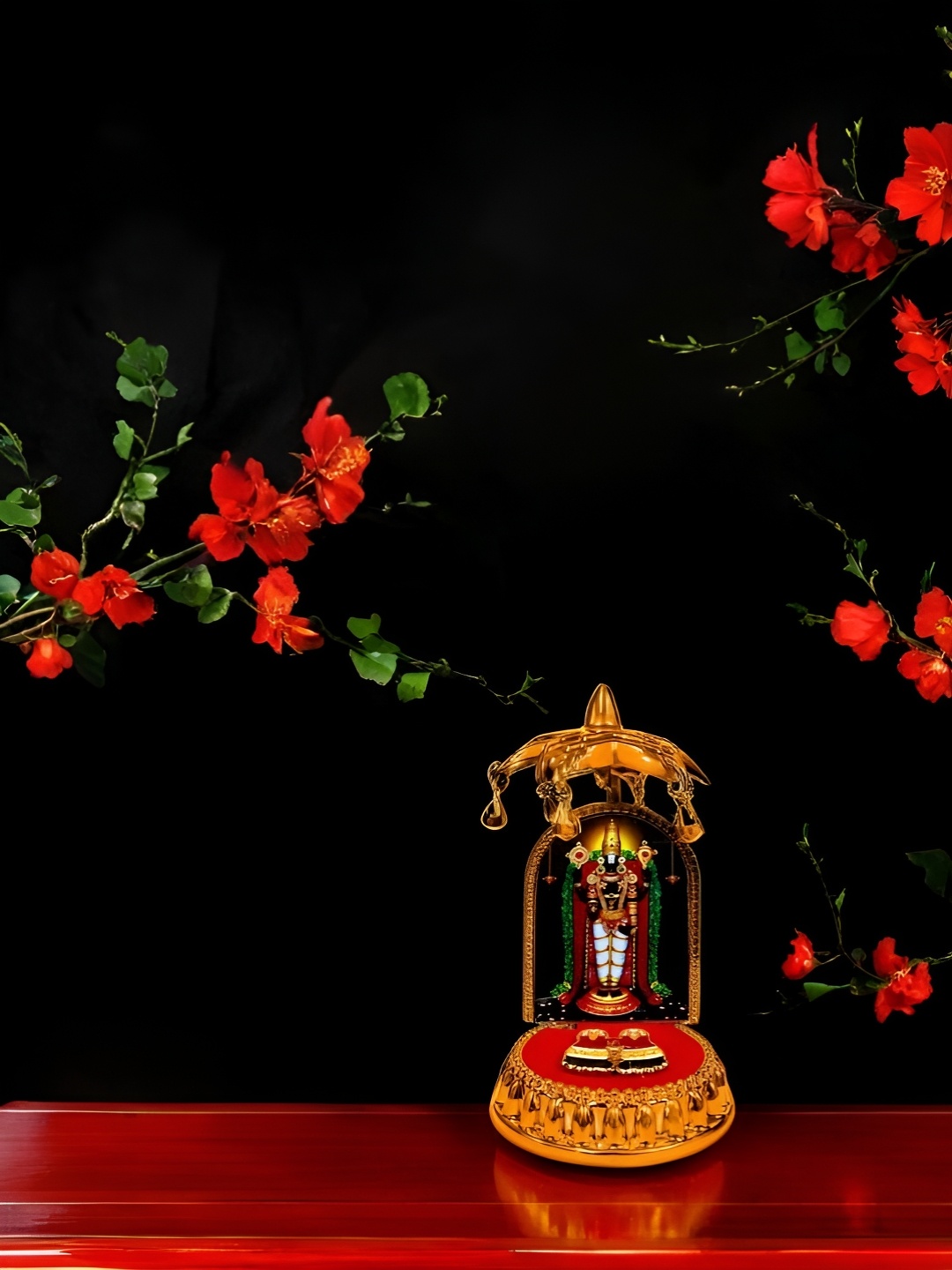 

Adhvik Gold Toned & Red Lord Balaji Idol Showpiece