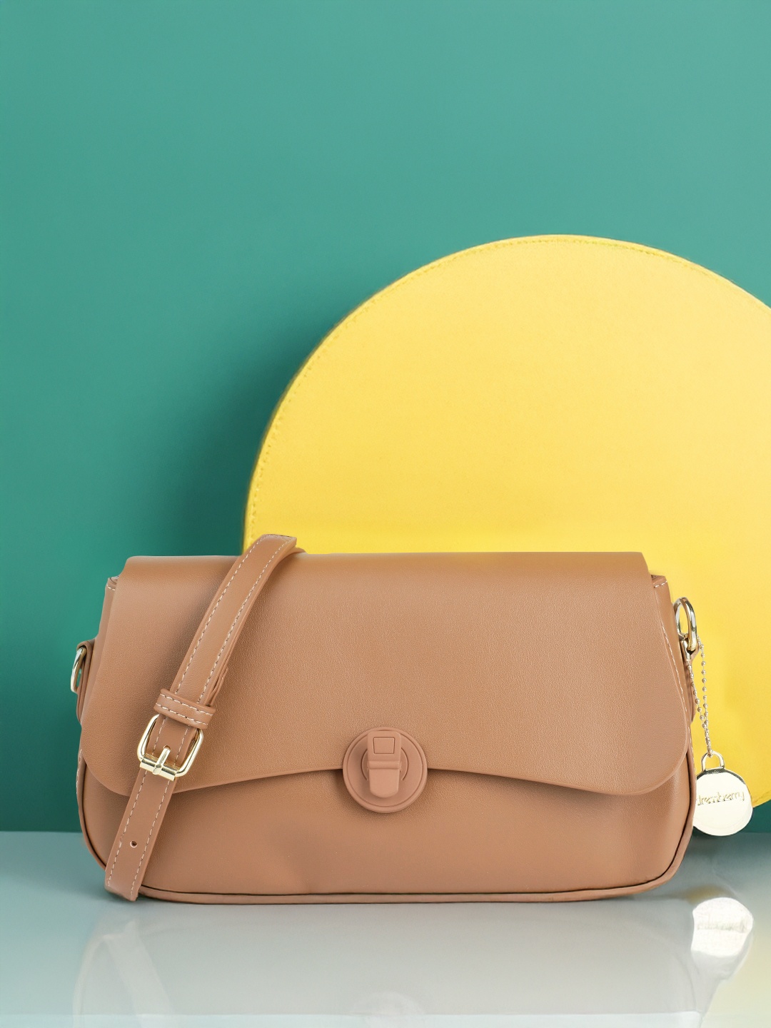 

DressBerry Structured Sling Bag, Tan