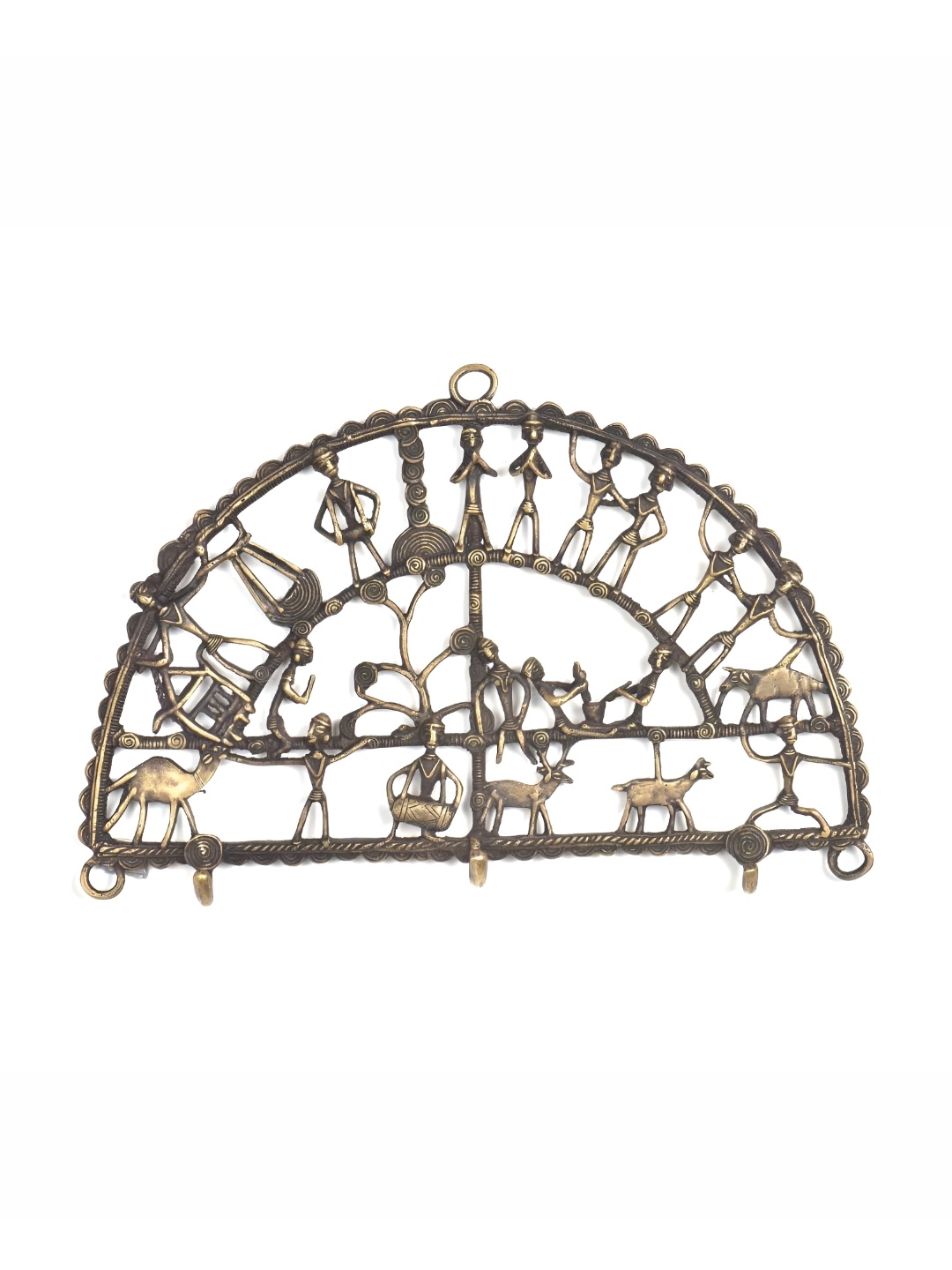 

IndianShelf Bronze Toned Textured Brass Tribal Clothes Hanger