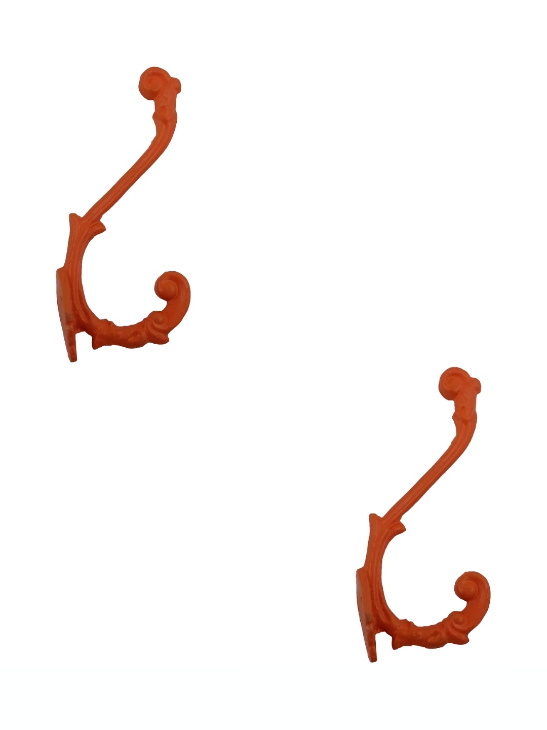 

IndianShelf Red 2 Pieces Metal Robe Cloth Hanger for Wall Coat Hooks, Orange