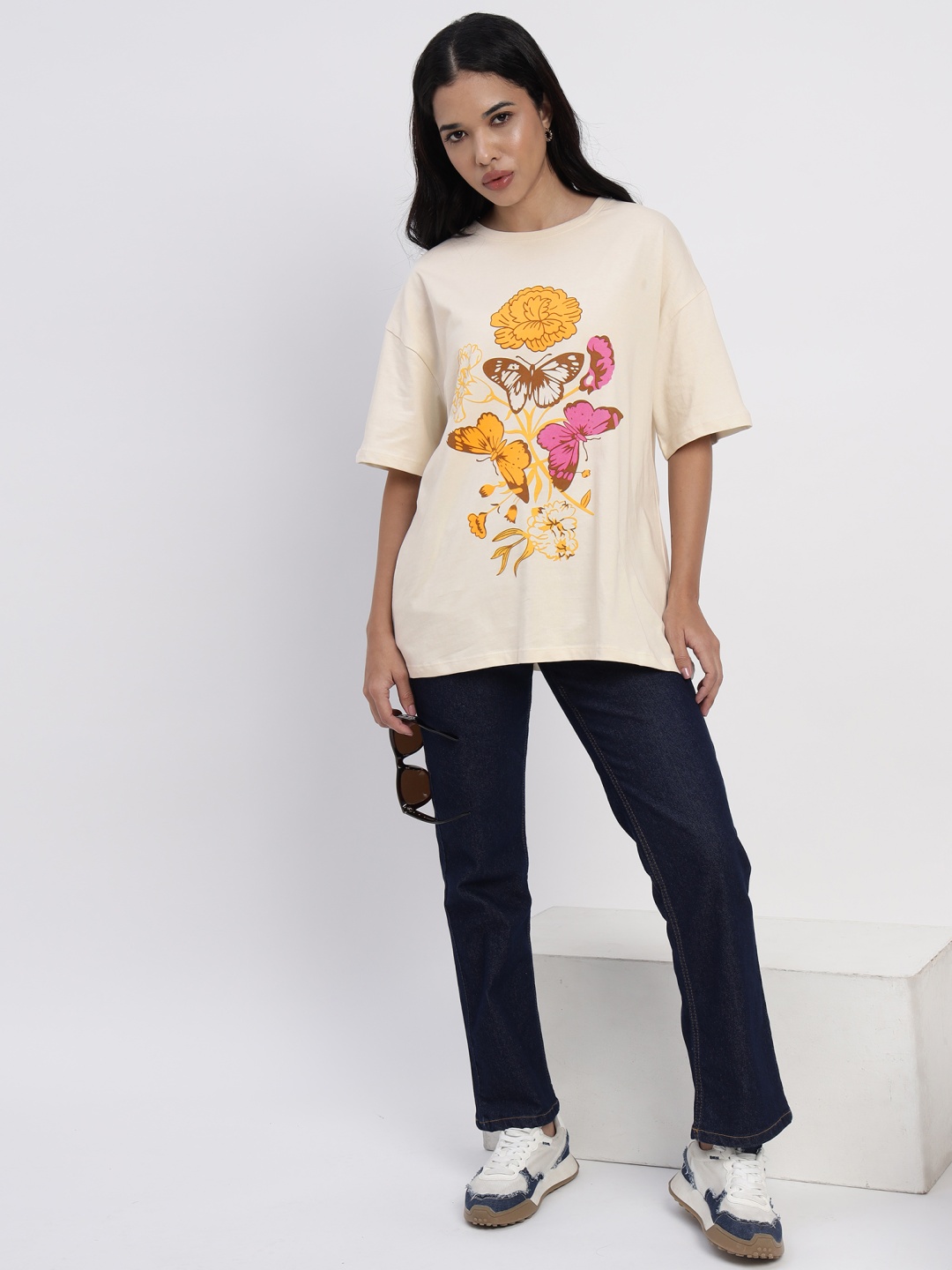 

Sands of India Printed Oversized T-shirt, Off white