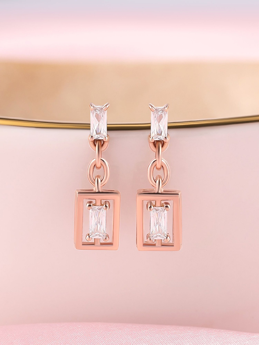 

Ornate Jewels Contemporary Drop Earrings, White
