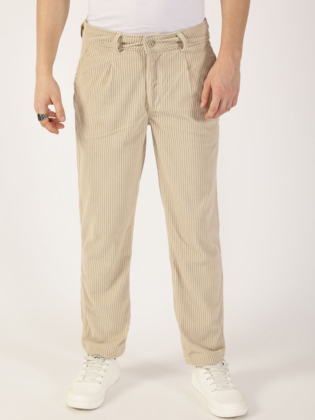 

Thomas Scott Men Corduroy Trousers, Beige