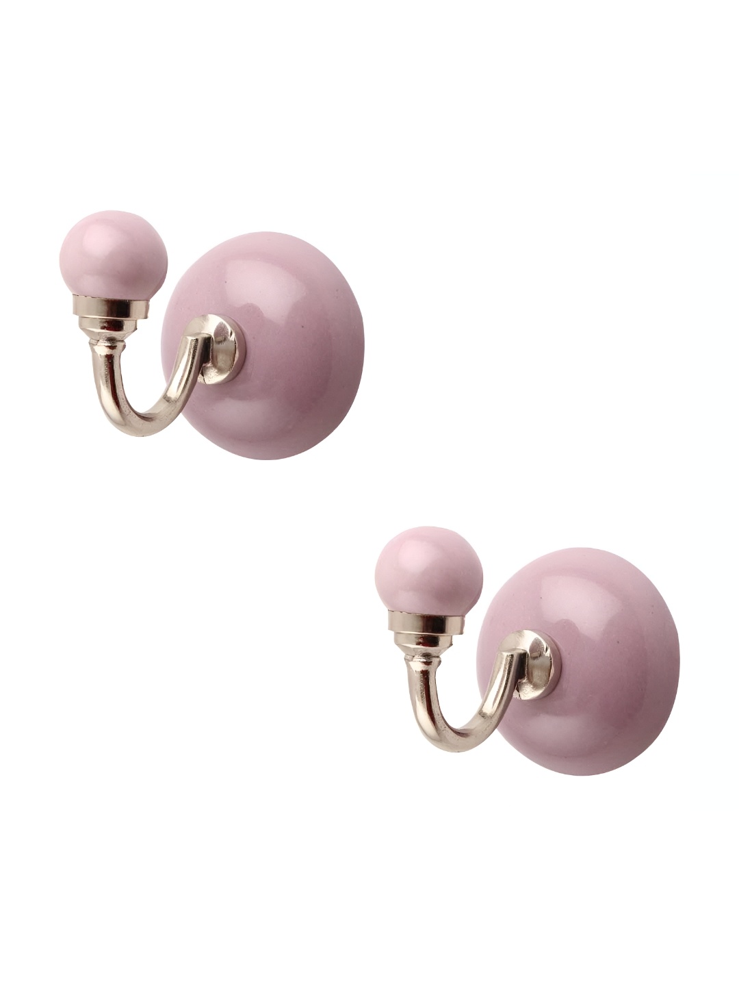 

IndianShelf Pink & Gold Toned 2 Pieces Ceramic Wall Hook