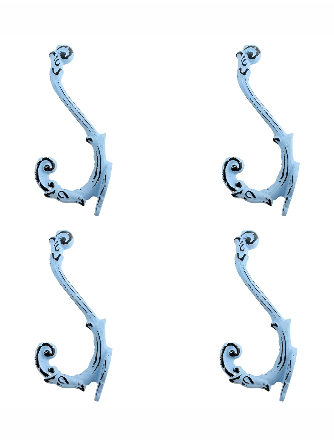 

IndianShelf Blue 4 Pieces Iron Robe Wall Hooks